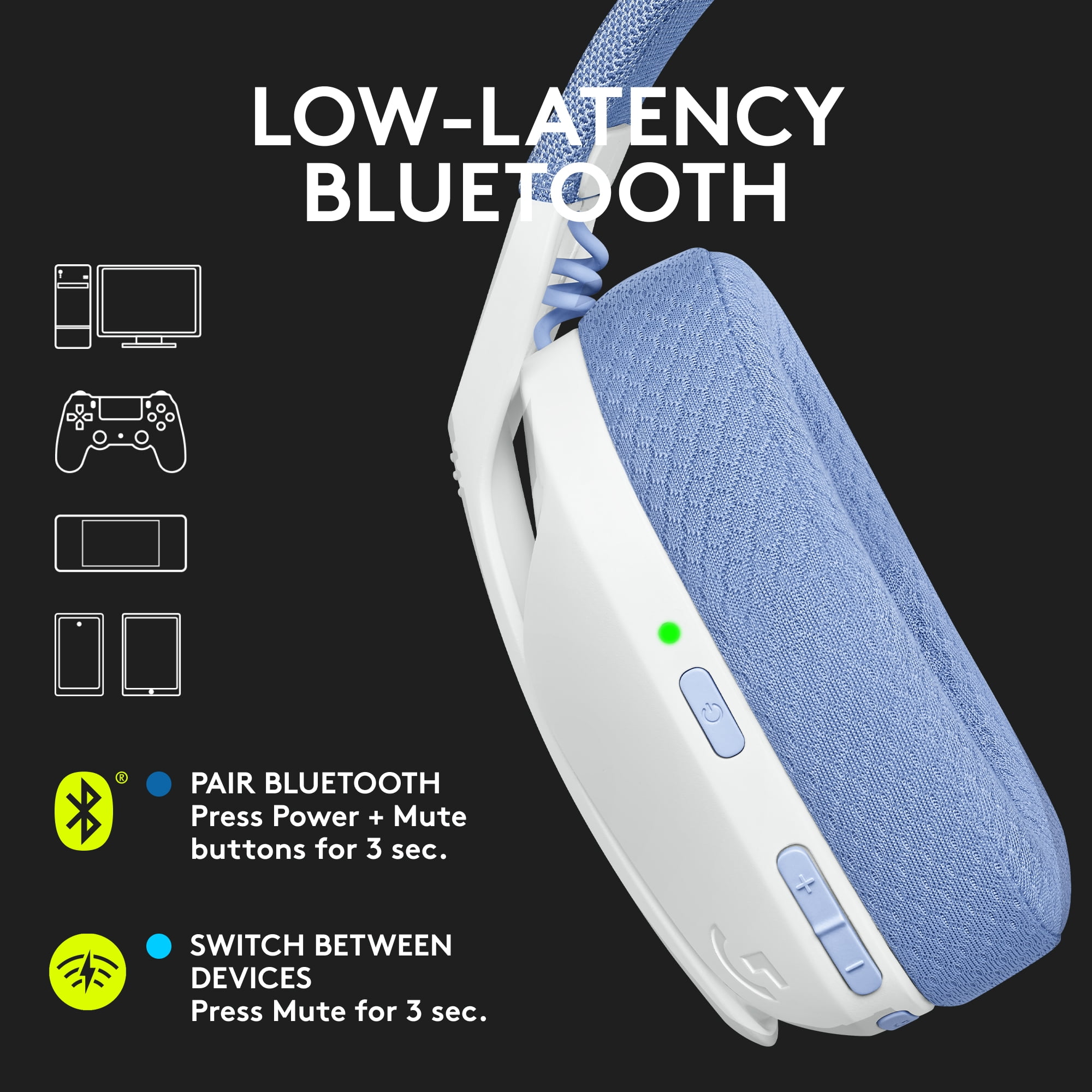 Logitech G435 LIGHTSPEED Cuffie Gaming Wireless Bluetooth, Over Ear  Leggere, Microfoni Integrati, Batteria da 18 Ore, Compatibile con Dolby  Atmos, PC, Windows/Mac, PS4, PS5, Nero - Bonehead System