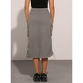 thumbnail image 3 of DARING DIVA Women's Y2K Adjustable Casual A-Line Midi Jean Skirt XL Grey, 3 of 5