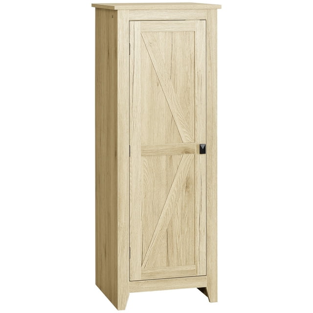 HOMCOM Garde-Manger de Cuisine 48 Pouces, Armoire de Rangement avec Porte de Grange, Naturel