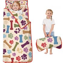 Paw Prints and Bones Toddler Nap Mats for Kids Preschool,Sleeping Mat Bag or Kids,Toddler Sleeping Bag,Toddler Nap Mat or Daycare