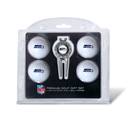 Team Golf Seattle Seahawks Pack of 4 Golf Balls and Divet Tool Gift Set