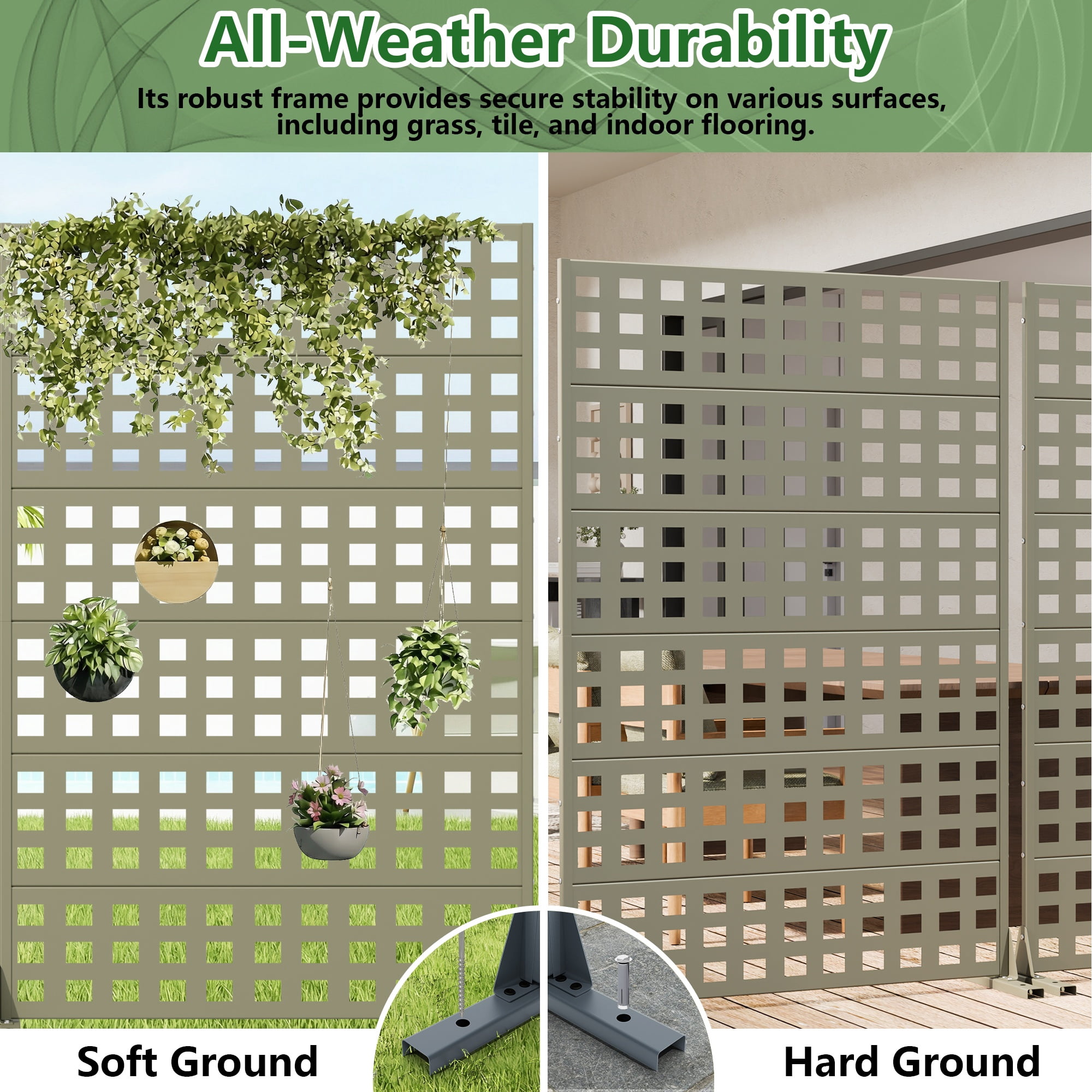 72" H × 47" W Privacy Metal Screen Fence Panel