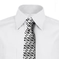 thumbnail image 2 of Abstract Necktie, Monochrome Motif Graphic, Dress Tie, 3.7", White and Charcoal Grey, by Ambesonne, 2 of 3