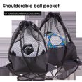 thumbnail image 4 of Basketball Bag Mesh Surface Large Capacity Wear-resistant Adjustable Strap Strong Load-bearing Storage A Ball Foldable Drawstring Storage Bag Mesh Pack for Sport, 4 of 7