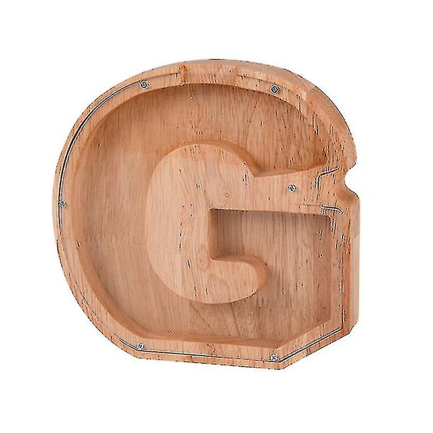 Wooden Piggy Bank Alphabet Cash Box Letters Coin Piggy Bank Kids Money Boxa