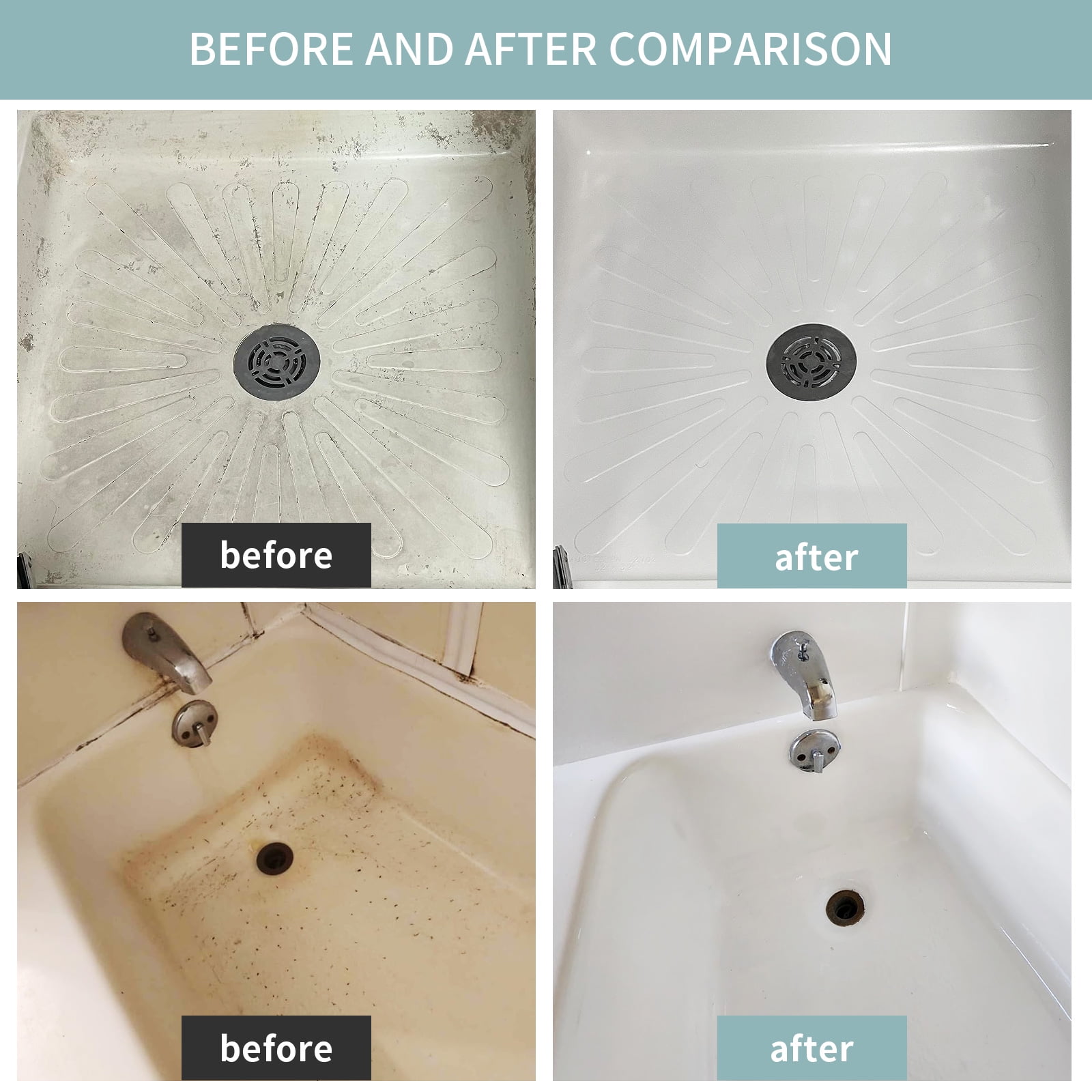 4PCS Tub and Tile Spray Paint - Bathtub Refinishing Paint with Porcelain-Like Finish, Water-Based Low Odor Tub Paint for Bathtubs, Countertops, Tiles & Ceramics,Black-16oz