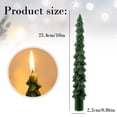 thumbnail image 2 of Christmas Tree Taper Candles, Green Unscented Wax, Holiday Table Decor 2 Set, 2 of 2