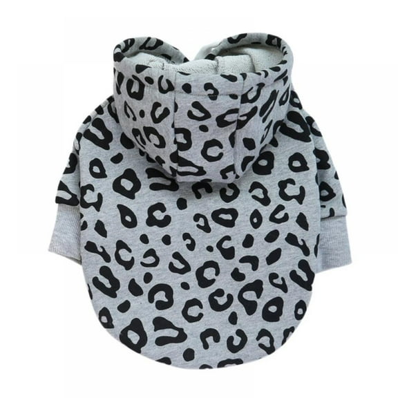 Dog Classical Warm Leopard Hooded Fleece Coat Pet Dogs Coat Jacket for Autumn and Winter Wearing