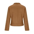 thumbnail image 6 of Yokua Women Faux Suede Jacket Lapel Draped Open Front Cardigan Casual Trendy Suede Blazer, 6 of 9