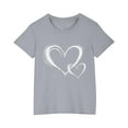 thumbnail image 2 of Tdoqot Girls Graphic T Shirts- Cute Trendy Cotton Short Sleeve Kids Summer Tops Gray Size 5 T, 2 of 5