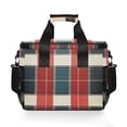 thumbnail image 7 of FORMRS Insulated Cooler Bag 24 Cans Capacity Soft Leakproof Lunch Box with Side Pockets, Vibrant Red Tartan Pattern, 7 of 7