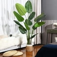 thumbnail image 2 of 6FT Artificial Bird of Paradise Plant,Tall Fake Tropical Palm Tree with Woven Seagrass Basket, Realistic Faux Tree,13 Detachable Trunks Silk Plants for Modern Home Décor Indoor Office, 2 of 5