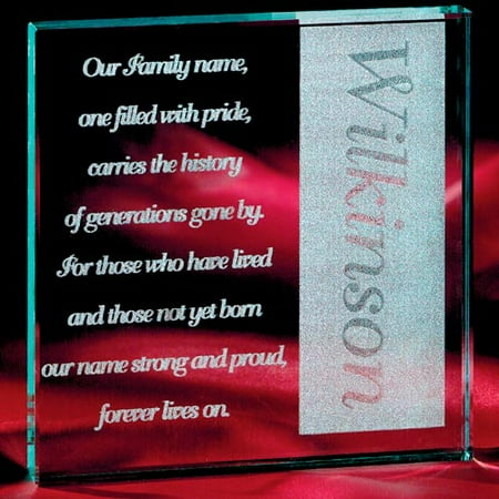 Personalized Family Name Glass Block