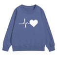 thumbnail image 2 of Mercatoo Girls Heart Graphic Crew Neck Sweatshirts Cotton Soft Oversized Pullover Sweatshirts Teen Kids Cute Long Sleeve Tops, 2 of 7
