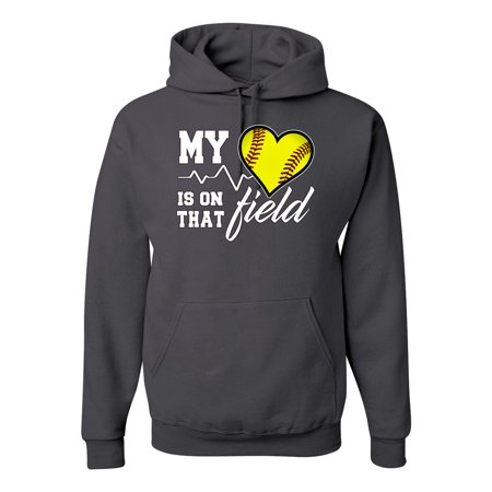 Wild Bobby, My Heart Is On That Tennis Field, Sports, Unisex Graphic Hoodie Sweatshirt, Charcoal, 3X-Large
