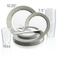 thumbnail image 4 of Smarty White w/ Silver Hammered Round Plastic Wedding Value Set (60 Guests), 4 of 7