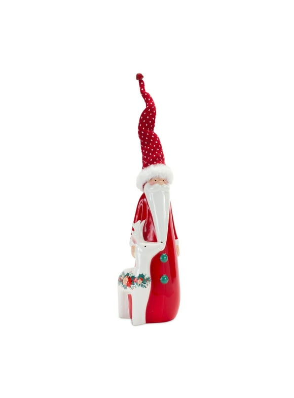 Melrose 15.5" Santa with Reindeer Christmas Tabletop Figurine