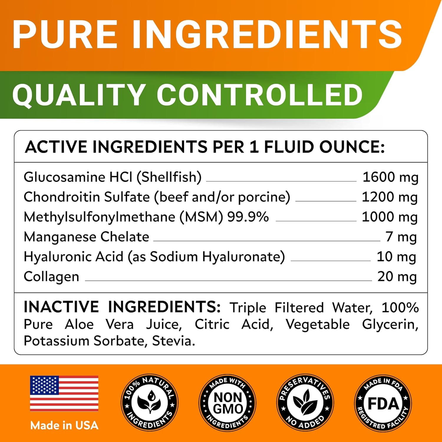 Liquid Glucosamine for Dogs (16 oz) - Joint Supplement w/Chondroitin, MSM, Collagen - Advanced Mobility Formula - Joint Pain Relief - Hip & Joint Care - Easy to Serve Drops - Made in USA