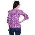 thumbnail image 4 of Moomaya T-Shirt Court à Manches à Volants en Coton Imprimé pour Femmes Grande Taille, 4 of 4