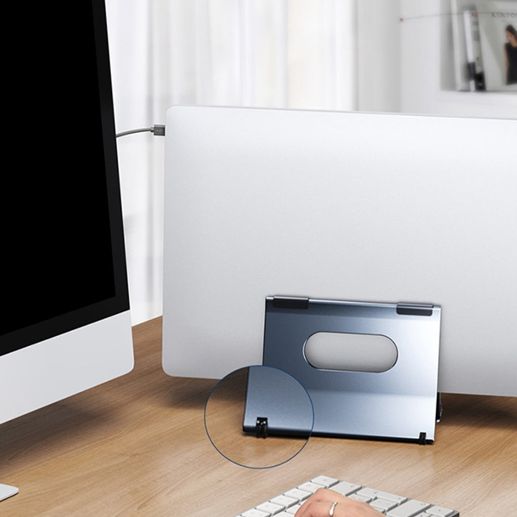 AOOOWER Vertical Laptop Stand For Desk Gravitational Auto Lock Aluminum Holder