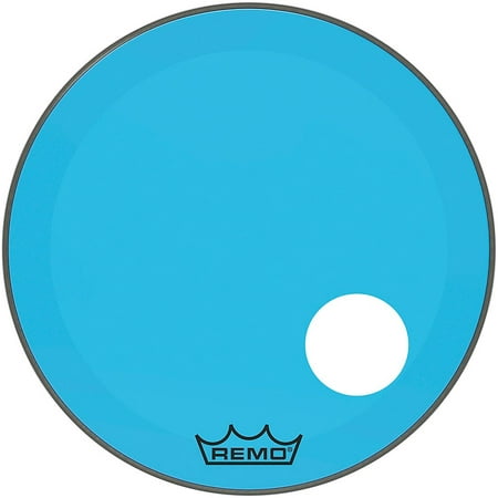 Remo Powerstroke P3 Colortone Blue Resonant Bass Drum Head with 5