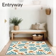 thumbnail image 3 of ODIKA 3'x5' Machine Washable Non-Slip Area Rug, Safari Adventure Scene With Friendly Wild Animals and Leaf Accents High Traffic Rug with Pad, Ivory, 684047, 3 of 8