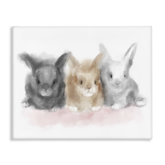 Stupell Industries Cottage Fluffy Bunnies Nursery Animals Canvas Art, 20 x 16, by Lil' Rue