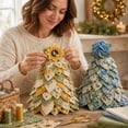thumbnail image 5 of Small Fabric Christmas Tree Sunflower Christmas Decor Diy Sewing Kit 12X6 Inch Handmade Seasonal Decor for Farmhouse Tabletop Holiday Displays, 5 of 6