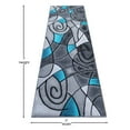 thumbnail image 4 of BizChair Modern Contemporary Area Rug, Turquoise Grey Black (2 Feet X 7 Feet), 4 of 6