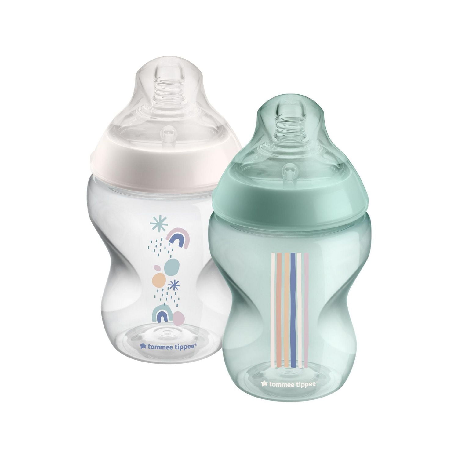 Tommee Tippee Closer to Nature Baby Bottles, Breast-Like Nipples with Anti-Colic Valve, 9oz, 2 Count, 9 Fl Ounces