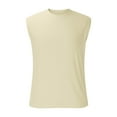 thumbnail image 2 of Nmnitkp Tank Tops Men Elastic Fabric Mens Tank Tops Summer,Fitness Breathable Absorption Loose Training Sleeveless Speed-drying Waistcoat Short-sleeved Fitness Clothes Khaki,M, 2 of 5