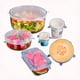 thumbnail image 3 of Matsuzay Juego de 6 unidades de tapas elásticas para mantenimiento de alimentos frescos, envoltura de mantenimiento fresco, tapas de cuenco de Organizadores de utensilios de cocina blanco, 3 of 6
