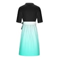 thumbnail image 6 of Vetsdori Short Sleeve Midi Dresses for Women Gradient Summer Sundress Wrap Beach,Pleated Casual Party Juniors Dress High Neck, 6 of 7