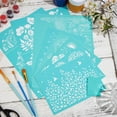 thumbnail image 5 of 1set 8pcs 8 styles Self-Adhesive Silk Screen Printing Stencil with 1pc PET Baking Spatulas Butter Cake for Painting on Wood Decoration T-Shirt Fabric Turquoise 195~280x140~220mm 1pc/style, 5 of 6