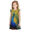 thumbnail image 1 of Vsdgher Paons pour Filles Chemises de Nuit Manches Courtes à Volants Robe de Nuit Vêtements de Nuit Pyjamas pour Fête Pyjama-TG, 1 of 6
