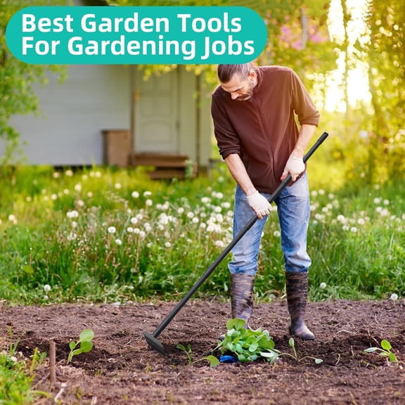 PYYAN-Bow Rake for Soil Leveling 60 Inch Heavy Duty Garden Tool with 12 Tines Adjustable Long Handle Thatch Rake for Gardening Loosening Soil Leveling Mulch Gathering Leaves, Black