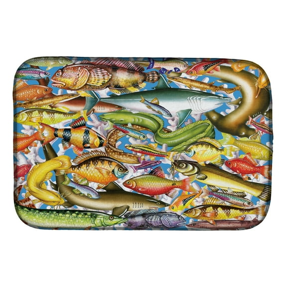 Absorbent Dish Drying Mat for Kitchen Counter Fish of the Deep Dish Drying Mat PRS4055DDM