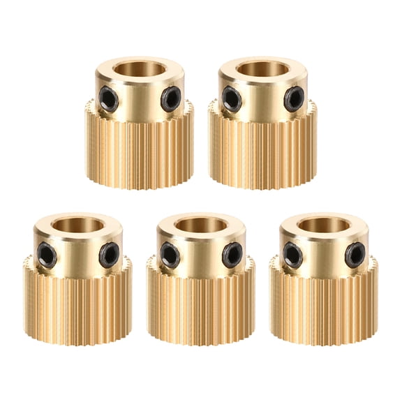 Uxcell 40 Teeth 5mm Bore Brass Drive Gear Extruder Wheel 5pcs