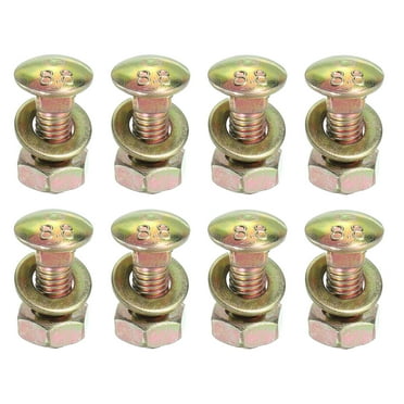 M8 x 20mm Carriage Bolt Kit, 12 Set Carriage Bolts Screws Set Includes Washers and Nuts - Carbon Steel Zinc Plated