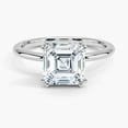 thumbnail image 2 of Alpha Jewel Asscher Cut 1.8 Ct Moissanite Ring - 14K White Gold Plated Ring Gifts - Asscher Solitaire Anniversary Ring Women's - Double Prong Bridal Moissanite Silver Jewelry - Minimal Ring for Her, 2 of 4