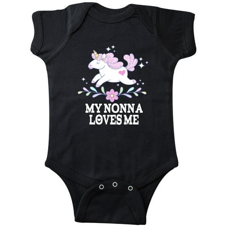

Inktastic Nonna Loves Me Girl Unicorn Gift Baby Girl Bodysuit