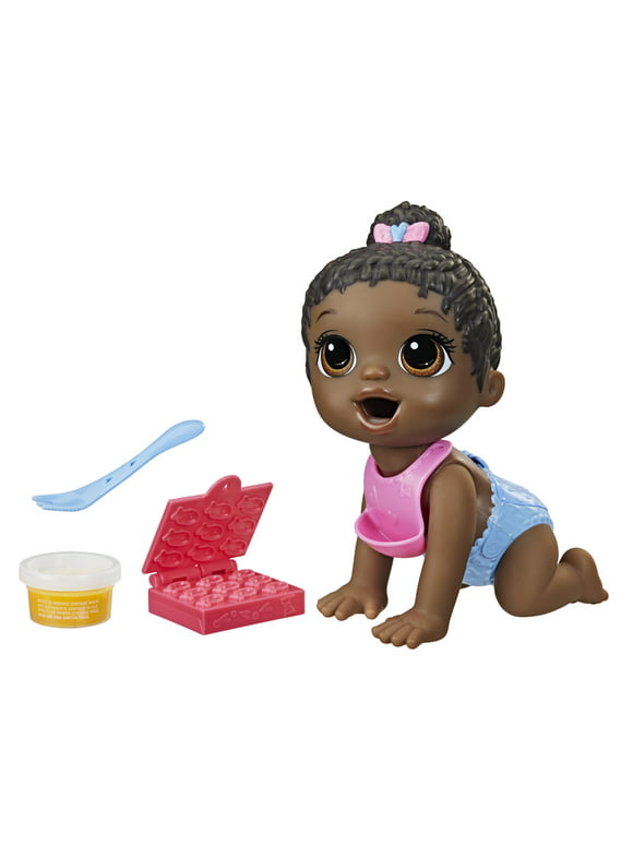 Baby Alive: Lil Snacks 9.5-Inch Doll Black Hair, Brown Eyes Kids Toy for Boys and Girls