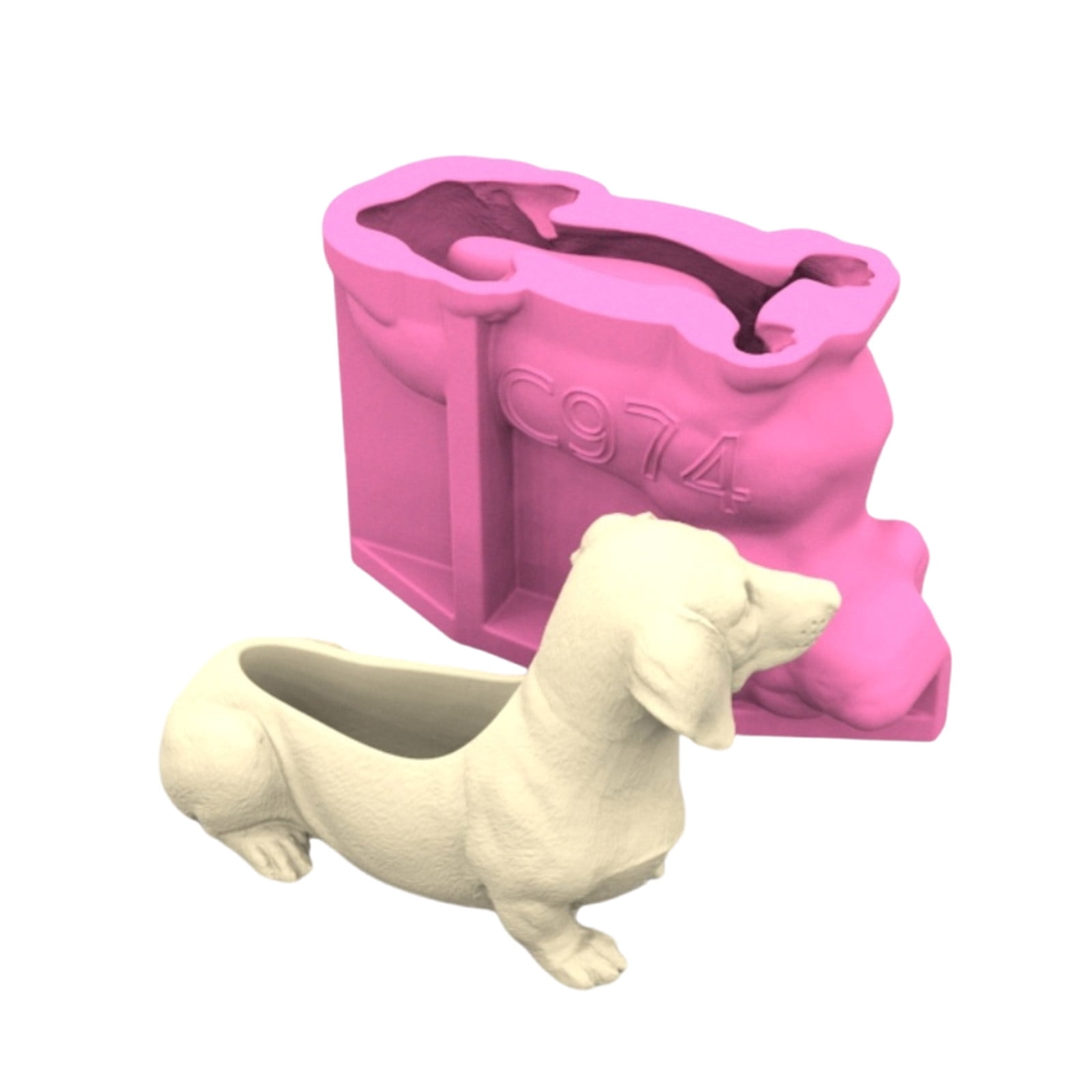 Multipurpose Silicone Mould Dog Shape for Plant Pots Epoxy Resin Vase Planter and Pen Holder Crafting