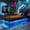 Black soft headboard, variant on LFGUIZO Twin Size Gaming Bed Frame with TV Mount and Charging Station, Black Metal Platform Bed with All-Around LED Lights and Underbed Storage with Vented Storage Shelf No Box Spring Needed