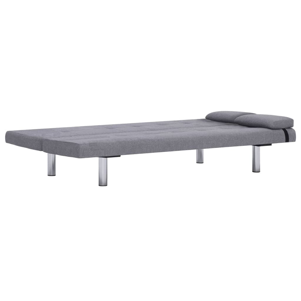 Kepooman Modern Faux Leather Convertible Sofa with 2 Pillows for Living Room Office, Light Gray Kepooman Modern Faux Leather Convertible Sofa with 2 Pillows for Living Room Office, Light Gray