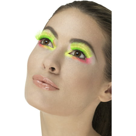1980s Style Long Neon Green Party Lashes Costume Accessory