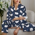 thumbnail image 6 of Lsque Cute Sheep 1 Pattern Long Sleeve Pajama Set for Women - Soft 2-Piece Sleepwear and Loungewear Set with Pockets, Comfy Nightwear-Small, 6 of 7