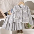 thumbnail image 3 of WOYY Toddler Girls Elegant Outfits Bow Plaid Jacket with Pleated Skirt Set, Sizes 2-3T, 3 of 7