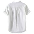 thumbnail image 4 of MIXUE Mens Casual Button Down Shirts Solid Color Lapel Summer Stank Short Sleeve Shirt Tops Streetwear,White,XXXXL, 4 of 4