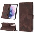thumbnail image 1 of Compatible with Samsung Galaxy S21 Plus 5G Classic Embossed PU Leather Case with Card Holder Shockproof Cover, 1 of 5